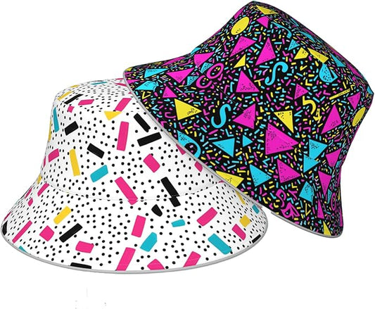 Bucket Hat Double-Side-Wear Reversible Sun Hat Beach Travel Hiking for Women Men