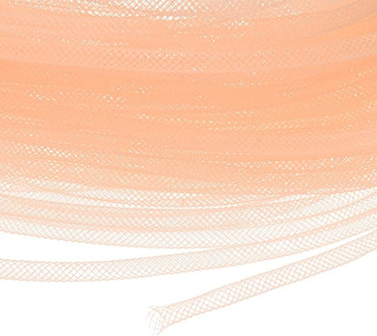 Mesh Tube Ribbon 45 Yards, 4mm Elastic Fabric Ribbons Mesh Tubing for Crafts/Gift Wrapping/Flower Bouquets/Wedding/Birthday/Holiday/Wreaths Christmas/Decoration[Yellow Orange]