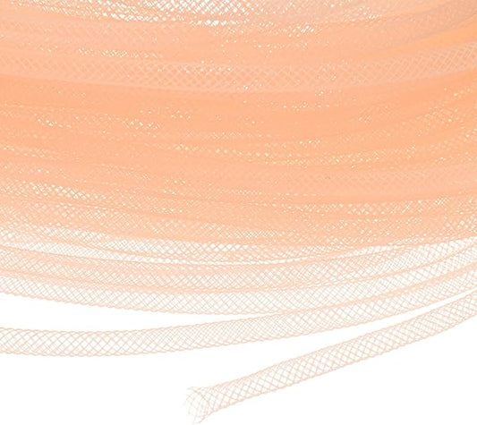 Mesh Tube Ribbon 45 Yards, 4mm Elastic Fabric Ribbons Mesh Tubing for Crafts/Gift Wrapping/Flower Bouquets/Wedding/Birthday/Holiday/Wreaths Christmas/Decoration[Yellow Orange]