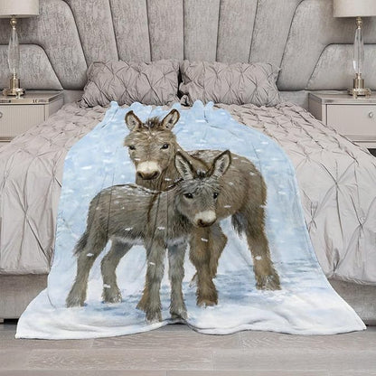 Donkey Gifts for Girls & Women - Soft, Warm & Cozy Fleece Throw Blanket for Kids & Adults - 50"x60"