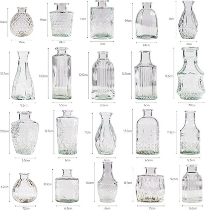 40 Pcs Bud Vase Set, Vases for Centerpieces, Cute Glass Bud Vases in Bulk, Small Vases for Flowers, Clear Vase Set for Wedding Decorations, Home Table Flower Décor