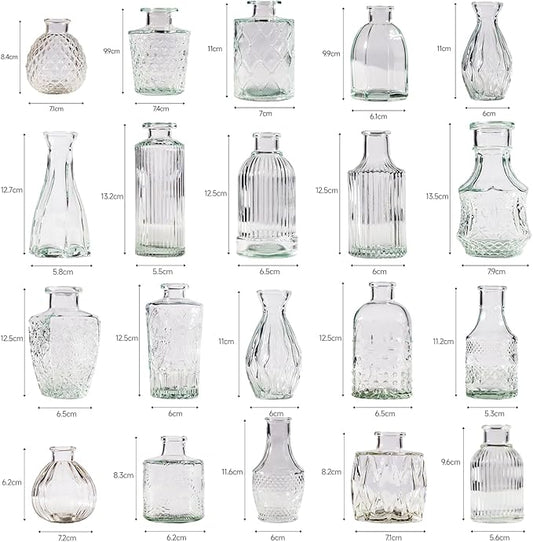 40 Pcs Bud Vase Set, Vases for Centerpieces, Cute Glass Bud Vases in Bulk, Small Vases for Flowers, Clear Vase Set for Wedding Decorations, Home Table Flower Décor