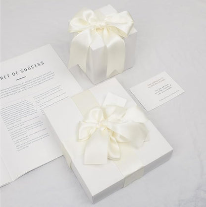 Double Faced Cream Satin Ribbon, 1-1/2 Inch X 25 Yards Polyester Ribbon for Gift Package Wrapping, Crafts, Bow Making, Sewing, Flower Bouquet, Wedding Party Decor
