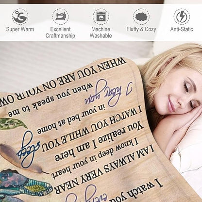 Dragonfly Blanket Memorial Sympathy Gifts for Girls Women Loved One I Never Left You Throw Blanket for Kids Adults Soft Warm Cozy Fleece Blanket for Couch Sofa Bed 40"x50"