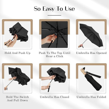 Cute Duck Handle Umbrella - Compact Travel Yellow Duck Head Umbrella for Adults and Girls