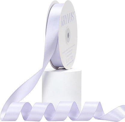 Lilac Mist Satin Ribbon, Double Faced 5/8 Inch X 50 Yards Lilac Mist Ribbon, Premium Satin Ribbon for Gift Wrapping, Crafts, Hair Bow Making, Sewing, Flower Bouquet, Wedding Party Decor