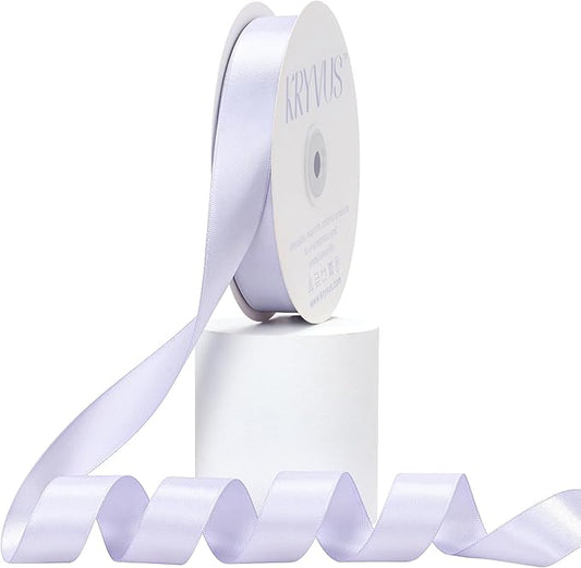 Lilac Mist Satin Ribbon, Double Faced 5/8 Inch X 50 Yards Lilac Mist Ribbon, Premium Satin Ribbon for Gift Wrapping, Crafts, Hair Bow Making, Sewing, Flower Bouquet, Wedding Party Decor
