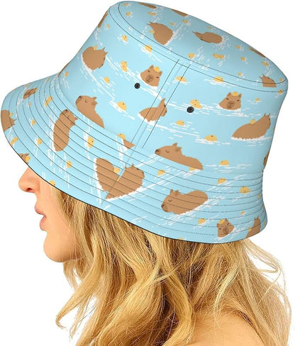 Cartoon Bucket Hat Summer Beach Travel Sun Hat Packable Fisherman Cap for Men Women