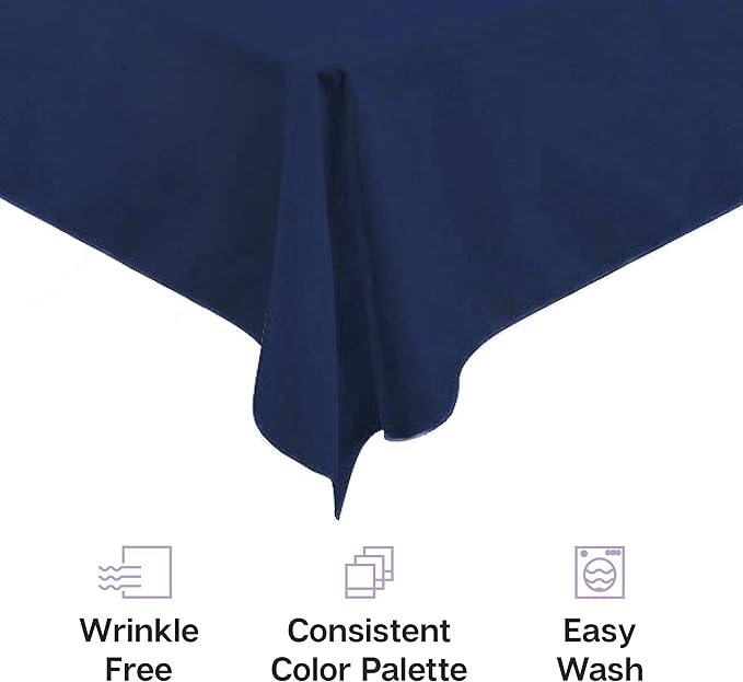 Gee Di Moda Rectangle Tablecloth - 60 x 102 Inch | Black Rectangular Table Cloth for 6 Foot Table in Washable Polyester | Great for Buffet Table, Parties, Holiday Dinner, Wedding & Baby Shower