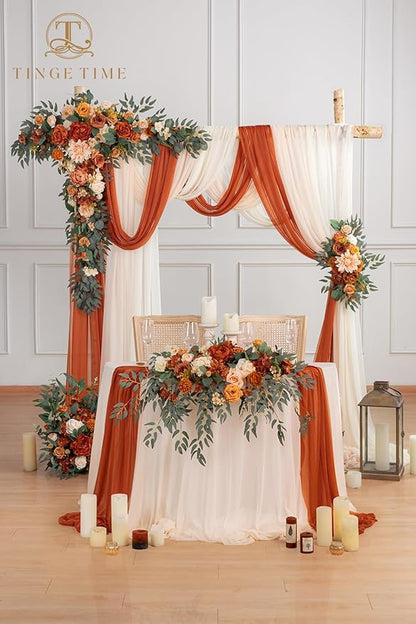 TINGE TIME Artificial Arch Flowers Kit Pack of 5, Fall Wedding Decorations for Reception with Hanging Flowers, Wedding Arch Silk Floral Arrangements Ceremony Backdrop Bridal Shower Outdoor Party Decor