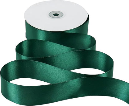 MEEDEE Dark Green Satin Ribbon - 1-1/2 inch Double Faced, Perfect for Christmas Tree, Wreaths, Weddings, Flower Bouquets