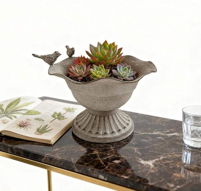 Flower Urn Vase,Metal Flowers Vase,Flowerpot,Metal Urn Planter Trumpet Planter for Birthday Party Tabletop