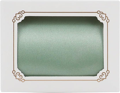 MEEDEE Sage Green Satin Ribbon Lux Double Faced Satin Ribbon by 10 Yards Sage Green Ribbons Sage 3 Inch Ribbons for Wedding, Christmas Tree Decoration, Flower Bouquet, Bow Making