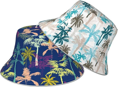 Bucket Hat Beach Summer Sun Hat Reversible Fisherman Hats Double Sided Wearing for Women Men Boys Girls