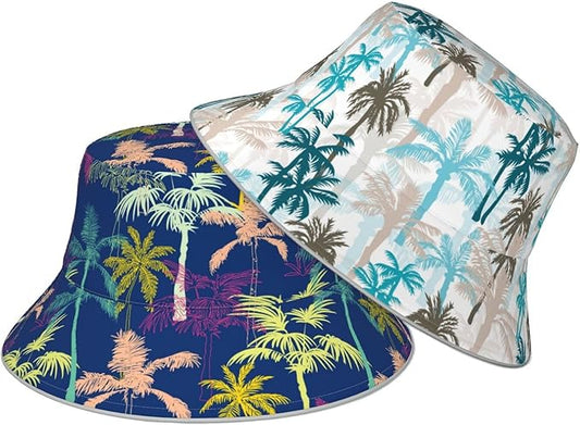 Bucket Hat Beach Summer Sun Hat Reversible Fisherman Hats Double Sided Wearing for Women Men Boys Girls
