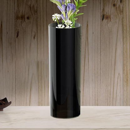 Qianly Tall Cylinder Vase Floor Decorative Standing Vase Flower Holder Hydroponic Plant Pot for Entryway Farmhouse Dining Room