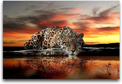 Animal Leopard 3D Wallpaper Mural 103" x 69" (Not Self Adhesive)