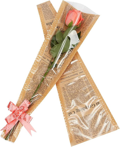 Words Flower Bouquet Sleeve Flower Wrapping Plastic Paper Word Package Floral Arrangement Supplies Wrap Bags 50pcs S