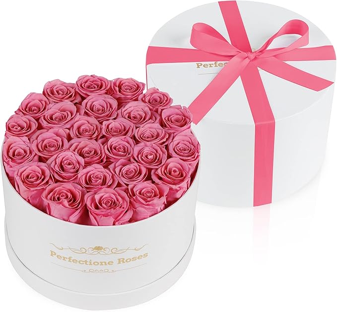 Perfectione Roses 27 Roses in a Box, Mothers Day Rose, Preserved Flowers for Her, Flowers for Delivery Birthday Gifts for Women (Pink)