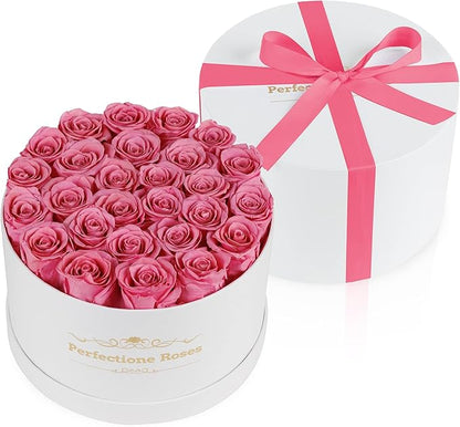 Perfectione Roses 27 Roses in a Box, Mothers Day Rose, Preserved Flowers for Her, Flowers for Delivery Birthday Gifts for Women (Pink)