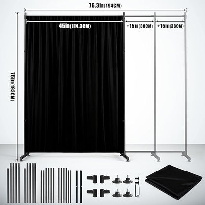 Black Photography Backgroud/Backdrop –Width Adjustable Thick & Opaque Fabric for Studio, Party, or Video Backdrop– Perfect for Portraits, Events, and Professional Shoots (Black, 6FT X 6FT)