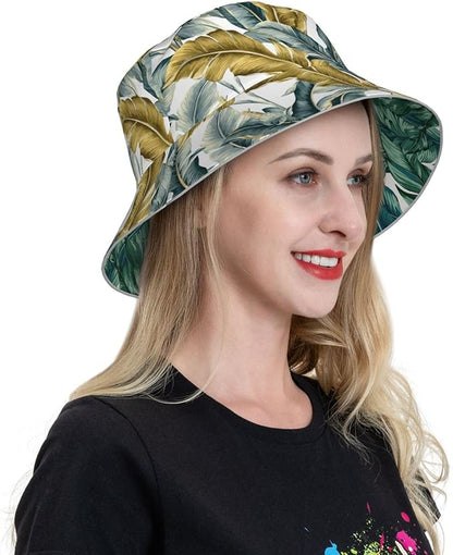 Bucket Hat Beach Summer Sun Hat Reversible Fisherman Hats Double Sided Wearing for Women Men Boys Girls