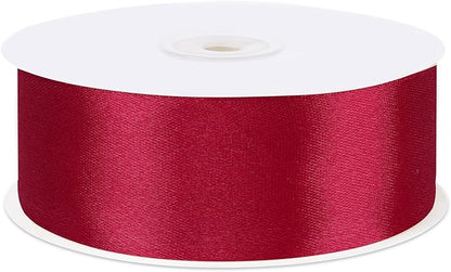 Wine Red Ribbon 1 1/2 inch 60 Yards Maroon Ribbon Burgundy Red Christmas Satin Ribbons for Flower Bouquet Gift Wrapping Crafts Wedding Christmas Decorations