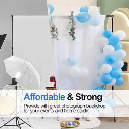 EMART Backdrop Stand 10x7.8ft(WxH) Photo Studio Adjustable Background Stand Support kit with 2 Crossbars, 8 Clamps, 2 Sandbags and Carry Bag for Parties, Events Decoration, Wedding, Photography