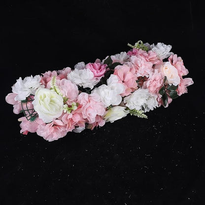 12 Pcs Artificial Flower Wall Panels 60x40cm 3D Flower Background for Wall, Wedding Flower Decorations Wall Silk Rose Panels for Candy Wall, Photo Areas, Stage Background Wall(Dahlia + Rose + Leaf)