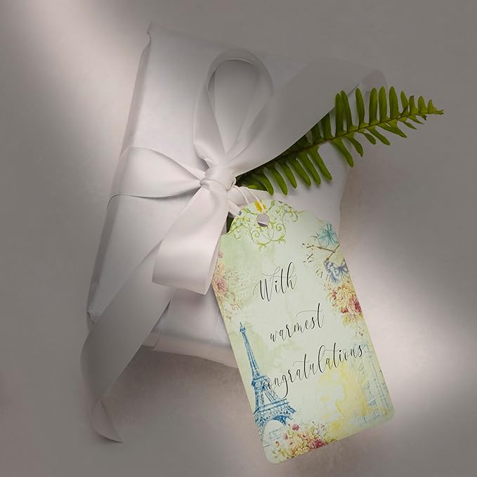 Summer-Ray 48pcs in 4 Designs Elegant Vintage Floral Gift Tags for for All Occasions