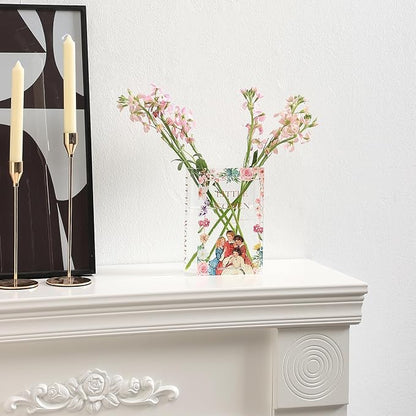 Acrylic Book Vase,Clear Book Vases for Flowers, Book Flower Vase, Small Vase, Book Lovers Gifts, Aesthetic Vases for Living Room/Bookshelf/Bedroom/Office Decor, Set of 3