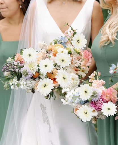 White Daisy Flowers Artificial Flowers Silk Flowers Gerber Daisy Artificial 10PCS Fake Daisies 17.7in Faux Daisies for Wedding Bridal Bouquet Party Home Kitchen Decor(White)
