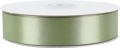MEEDEE Olive Green Ribbon 1 Inch Olive Green Satin Ribbon Lux Double Faced Satin Ribbons by 50 Yards Polyester Green Wrapping Ribbons for Crafts, Weddings, Flower Bouquet, Holiday Decorating