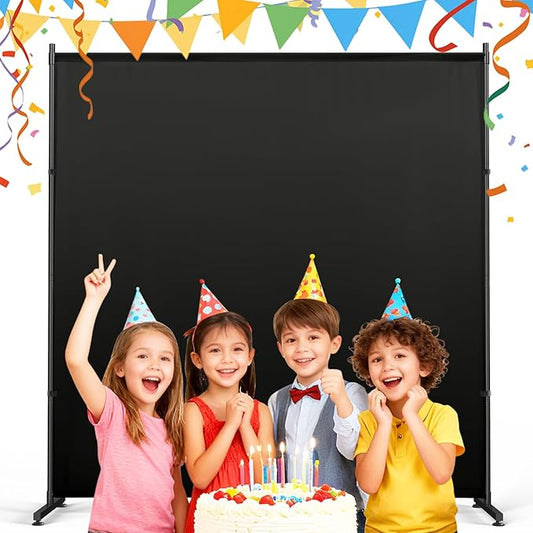 Black Photography Backgroud/Backdrop –Width Adjustable Thick & Opaque Fabric for Studio, Party, or Video Backdrop– Perfect for Portraits, Events, and Professional Shoots (Black, 6FT X 6FT)