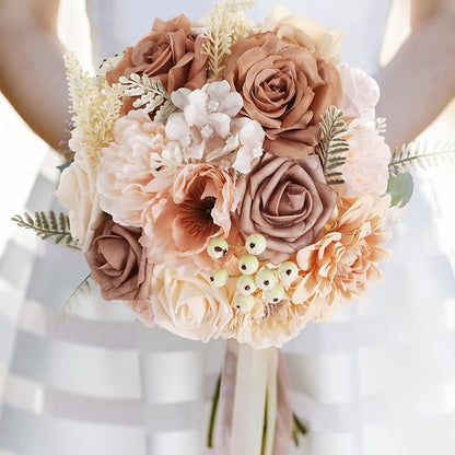 Artificial Flowers Combo Box Fake Rose for DIY Floral Arrangements Wedding Bouquets Centerpieces Baby Shower Party Home Decorations Nude Color