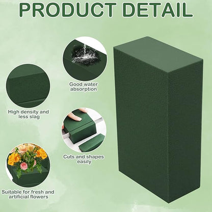 40Pcs Floral Foam Blocks, Floral Foamused for Plant Foam and Flower Green Floral Foam Blocks for Dried and Fresh Flowers Florist Foam Dry Foam for Artificial Flowers Supplies 5.5 X 3.2 X 1.8 in