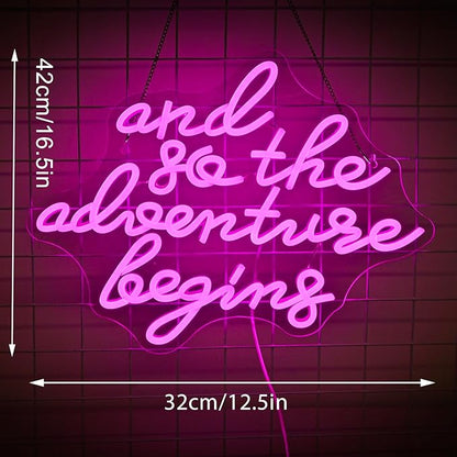And So the Adventure Begins Neon Sign for Wall Decor Camper Signs Campervan Light Grad Gift Wanderlust Wall Art Home Neon Light And so The Adventure Begins Decor