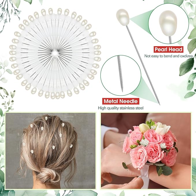 WILLBOND 121 Pcs Floral Arrangement Tool Kit Rose Thorn Remover Pruner Trimmer Gloves 22/26 Gauge Paddle Tie Stem Pearl Corsage Pin Pruning Shears, Florist Garden Tool Gift Kit for Women(Green)