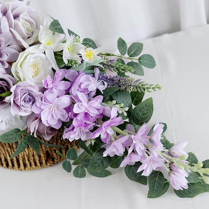 Bridal Bouquets for Wedding, Cascading Bouquets for Bride Lilac Purple Rose Artificial Bridal Bouquet for Wedding Anniversary Ceremony Bridal Shower Party Church Decoration