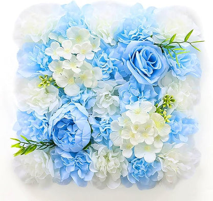 Flower Wall Backdrop, 12PCS 10.6"-15.7" Artificial Flower Wall Panel with Various Styles, 3D Floral Wall Decor for Wedding Photo Background Festive Party Home Decoration (G-B004, 10.6*10.6in)