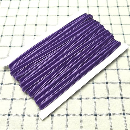 Chenkou Craft Violet 25 Yards 1/4" Velvet Ribbon Lots Bulk (Violet, 1/4"(6mm))