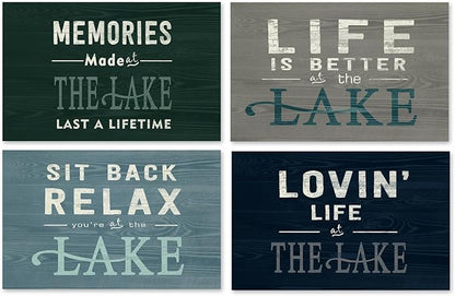 Lake House Decor Placemats Set of 4, Lake Decor for Home, Lake Life Decor, Rustic Lake Table Mats Place Mats for for Kitchen Dining Table Decoration 16.9x11.4 Inch