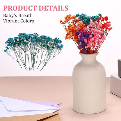 PATIKIL Mini Dried Gypsophila Flower Kit, 30Pcs 4 Inch Blue Natural Pressed Floral Bundles with Tweezer for DIY Resin Crafts Gift Wedding Christmas Card Decor Flower Bouquets