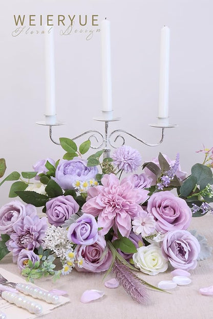 Purple Artificial Flowers Combo Box Wedding Decor,Fake Flowers,Flowers for Decoration,Silk Flowers for Home Decor Indoor,Cake Flowers,Faux Flowers for Crafts