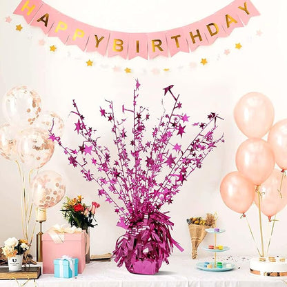 ALISSAR 4-Pack Glitter Pink Star Centerpieces-Table Decorations for Home Decor Birthday Wedding Anniversary Decor (Pink)