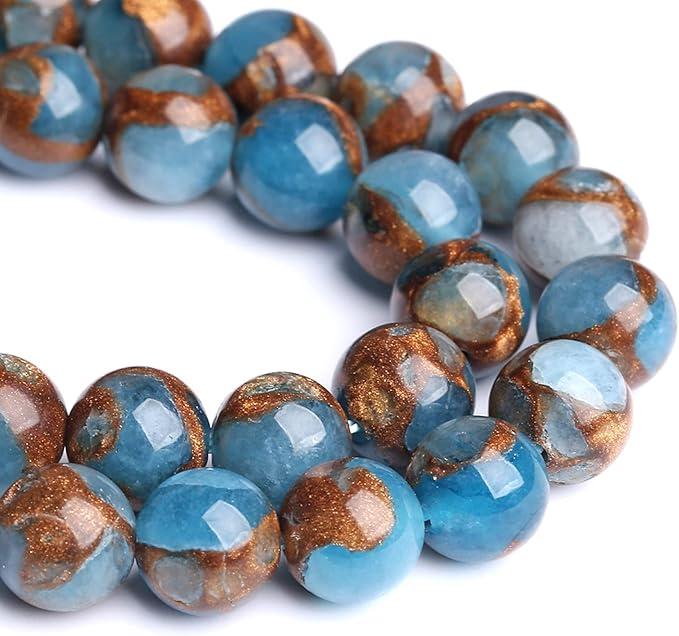 75PCS 10MM Lake Blue Cloisonne Craft Spacer Loose Beads for Jewelry Making DIY Bracelet