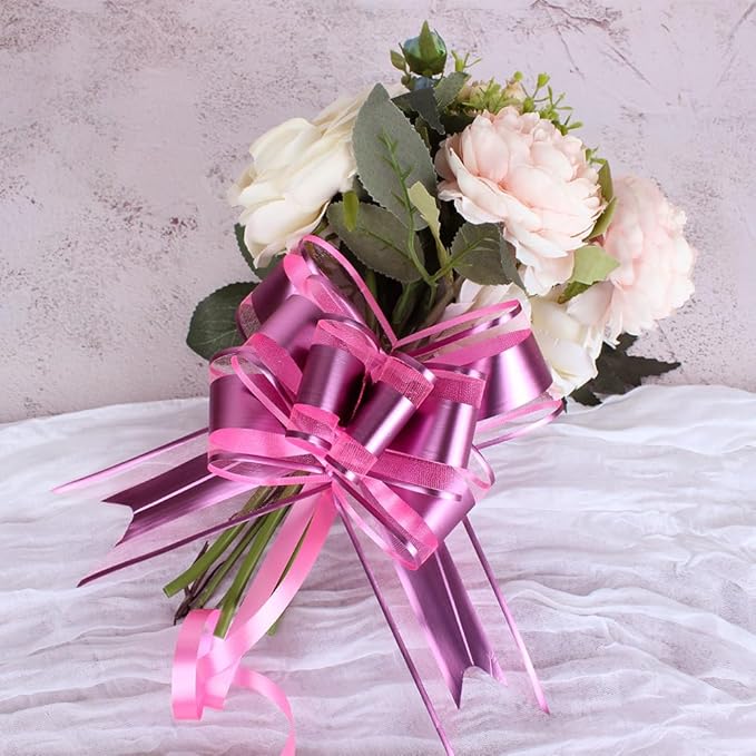 WEWILUCK Gift Bows for Presents, Hot Pink Bows for Gift Wrapping, Gift Bows with Ribbon for Weddings, Bridal Showers, and Anniversary Decoration(6 inches, 15PCS)