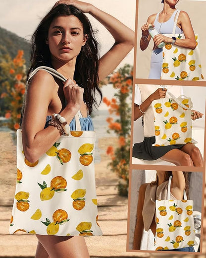 Aesthetic Canvas Tote Bag with Inner Pocket for Women, Cloth Cotton Totes Bag with Pattern for Shopping, Gym