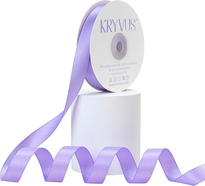 Lilac Satin Ribbon, Double Faced 5/8 Inch X 25 Yards Lilac Ribbon, Premium Satin Ribbon for Gift Wrapping, Crafts, Hair Bow Making, Sewing, Flower Bouquet, Wedding Party Decor