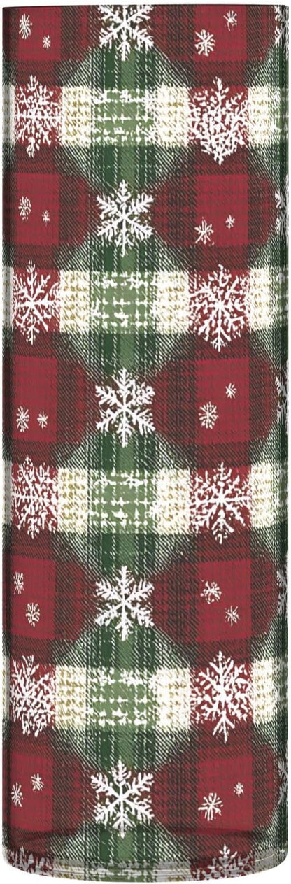 xmyzcd Red and Green Square Snowflakes Vase Cylinder Vases Clear Plastic Flower Vase Easy to Clean for Centerpieces Homes Offices Kitchens